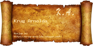 Krug Arnolda névjegykártya